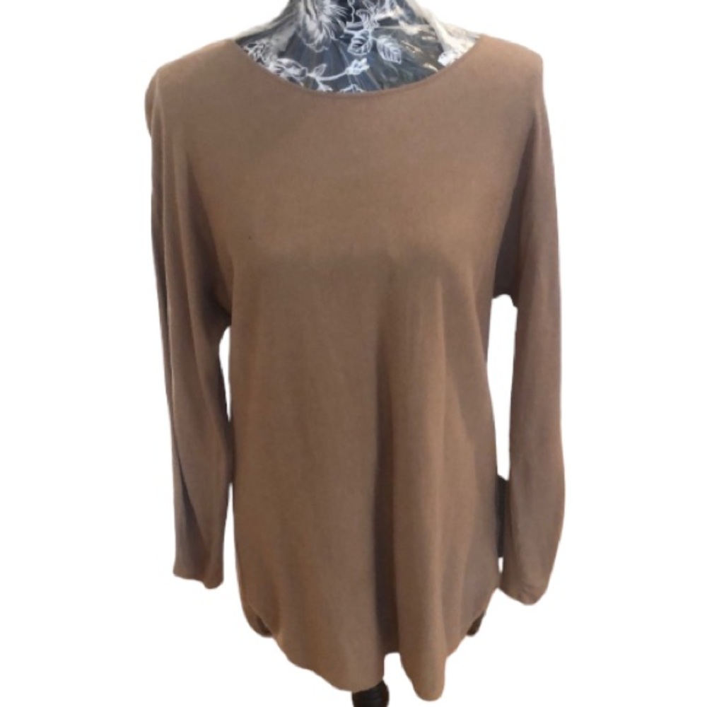 Micheal Kors size 1X tan long cashmere blend sweater,washed laid to dry